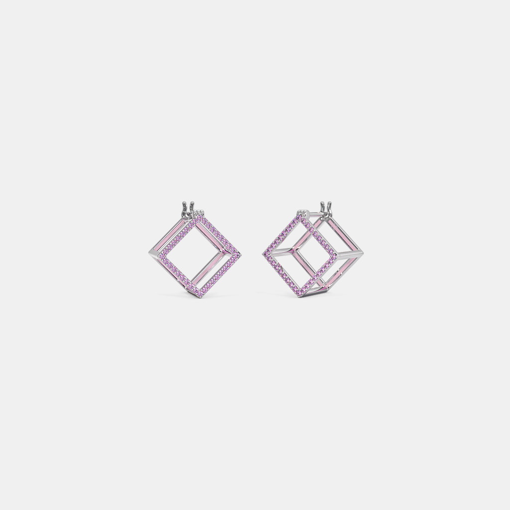 The Structured Cube Hoop Earrings