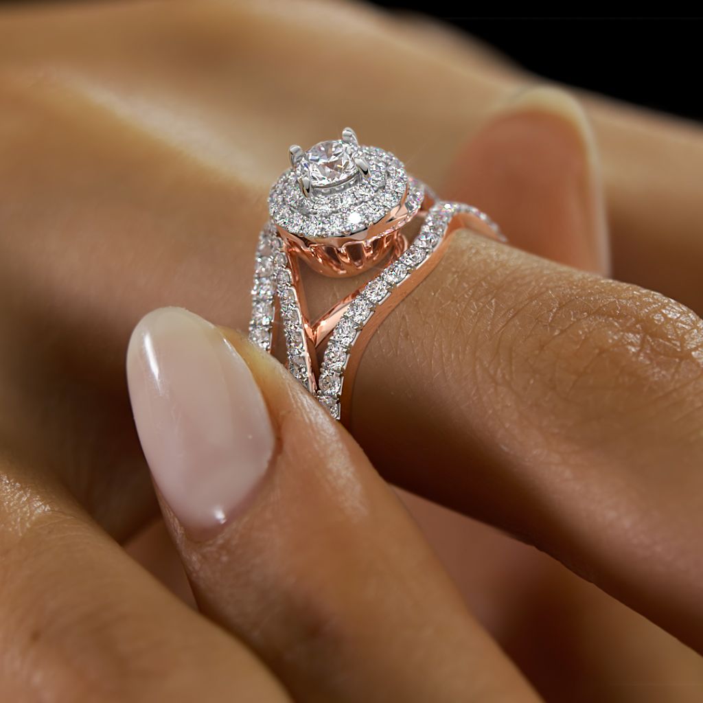 Fashion Rings Engagement Rings Shane Co The Veloura Bridal Ring Set