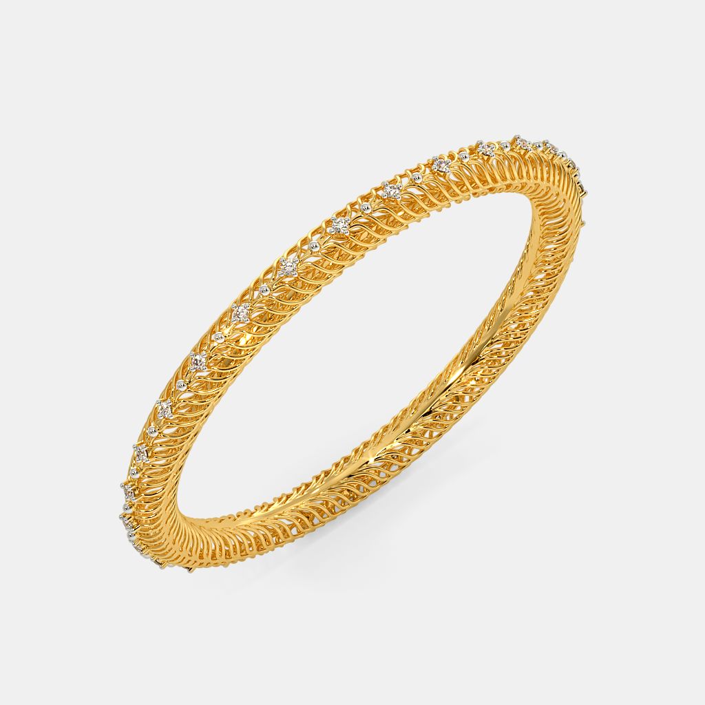 Gold bangles bluestone top