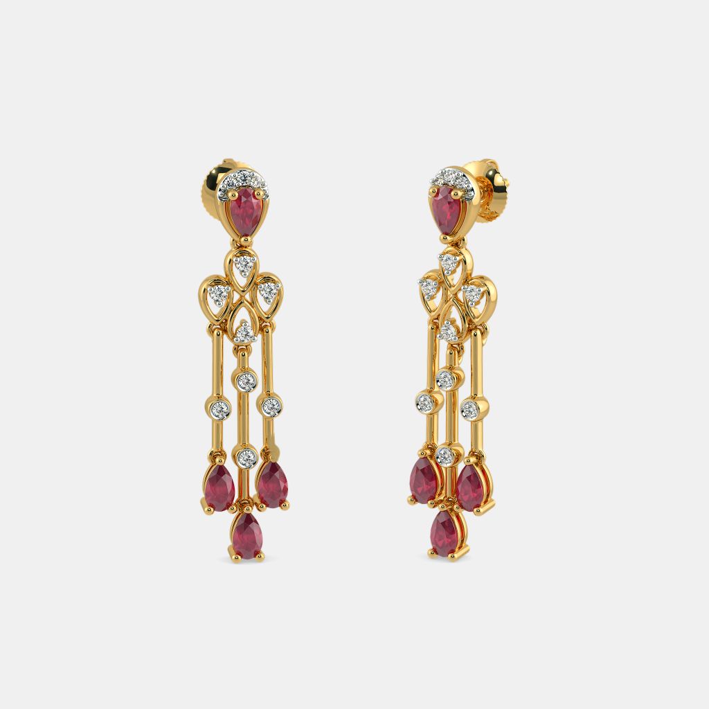 Diamond Earrings Buy Tanzanite Ruby Drop Earrings Online in India
