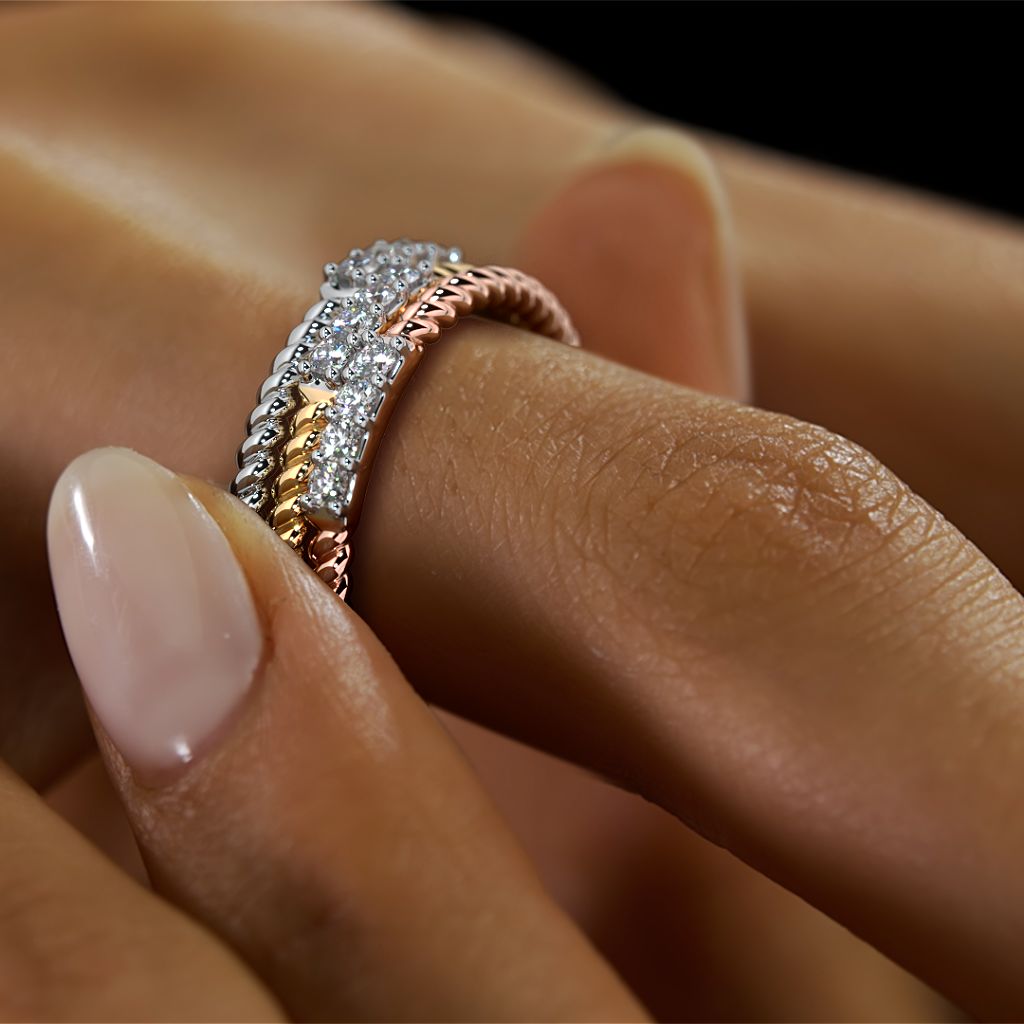 Wedding Band Rose Gold Rings Stackable Classic Eternity Band Ring