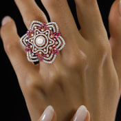 The Crimson Carousel Cocktail Ring - thumb 2