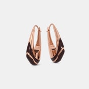 The Mocha Wave Hoop Earrings - thumb 5