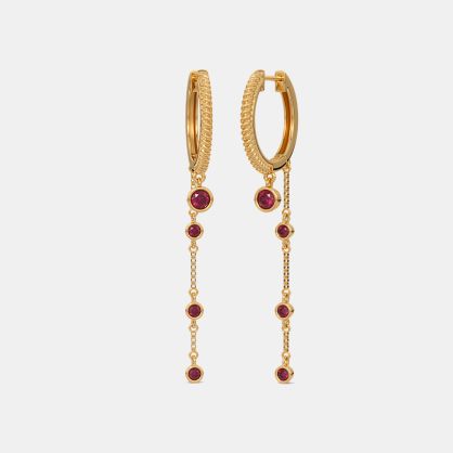 The Ruby Loop Dangle Hoop Earrings