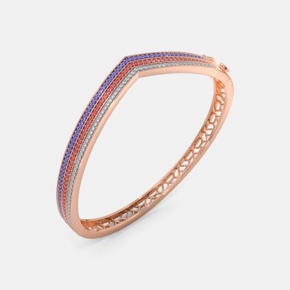 The Chevv Chevron Oval Bangle