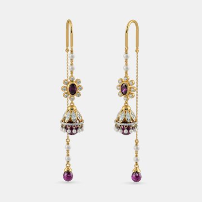 The Carmine Opulence Sui Dhaga Earrings