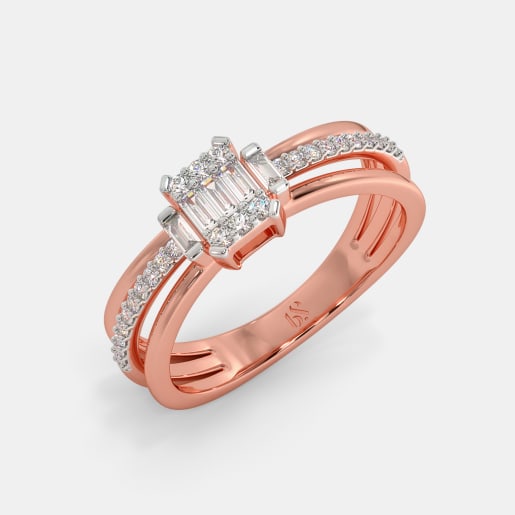 EVBEA Stackable Initial Ring Custom Knuckle Rings Sets with Rose Gold Heart 