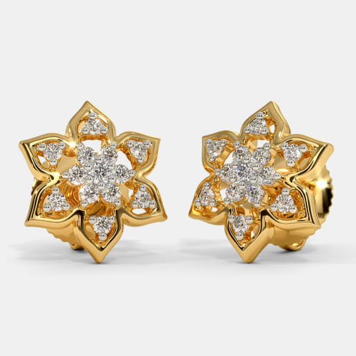 Earrings 2100 Diamond Gold Earring Designs Online Bluestone The Caroun Stud Earrings