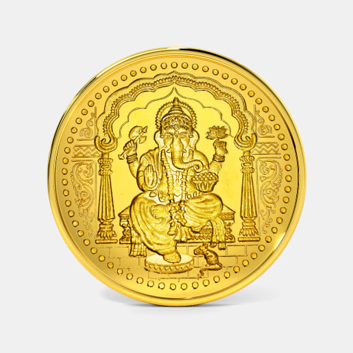 2 gram 24 KT Ganesh Gold Coin