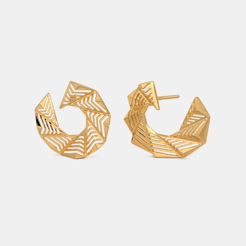 The Experimental Angular Orange Peel Earrings - image 1