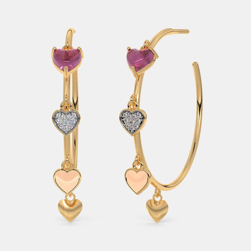 The Marillesse Heart Dangle Hoop Earrings - image 1