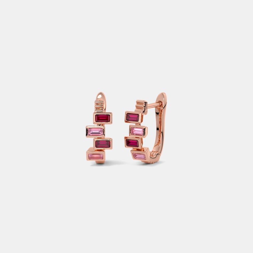 The Delice Rose Huggie Earrings - image 1