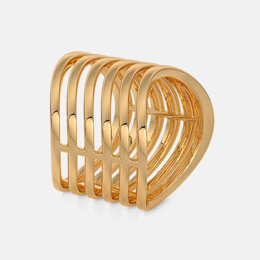 The Golden Strata Chevron Ring - image 8