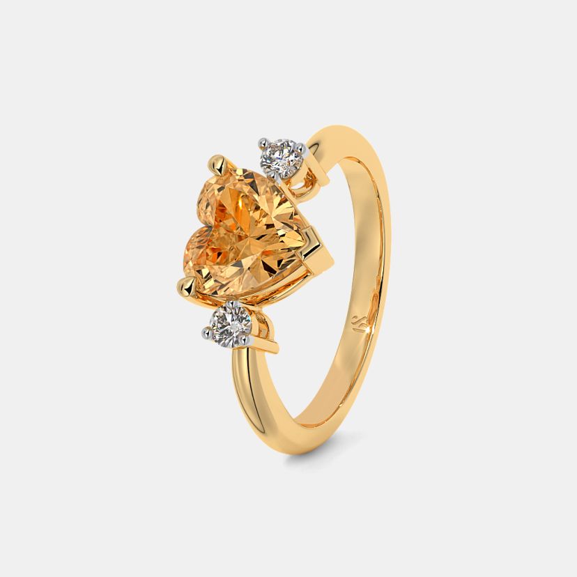 Yellow stone gold ring on sale