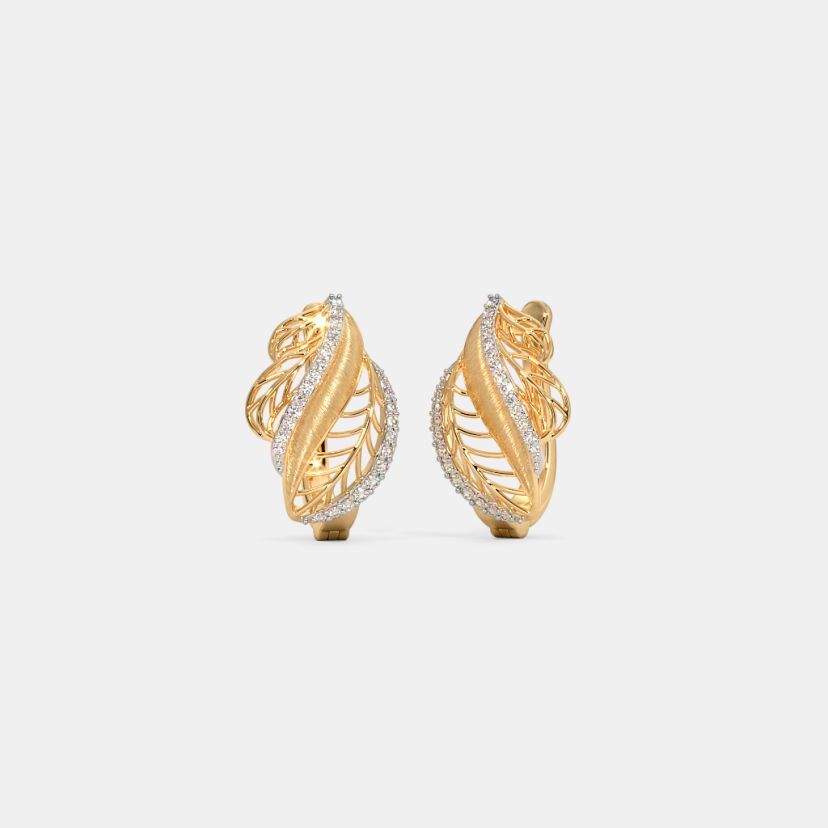 The Feuille Huggie Earrings - image 1
