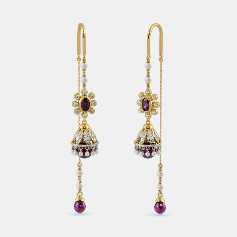 The Carmine Opulence Sui Dhaga Earrings - image 1