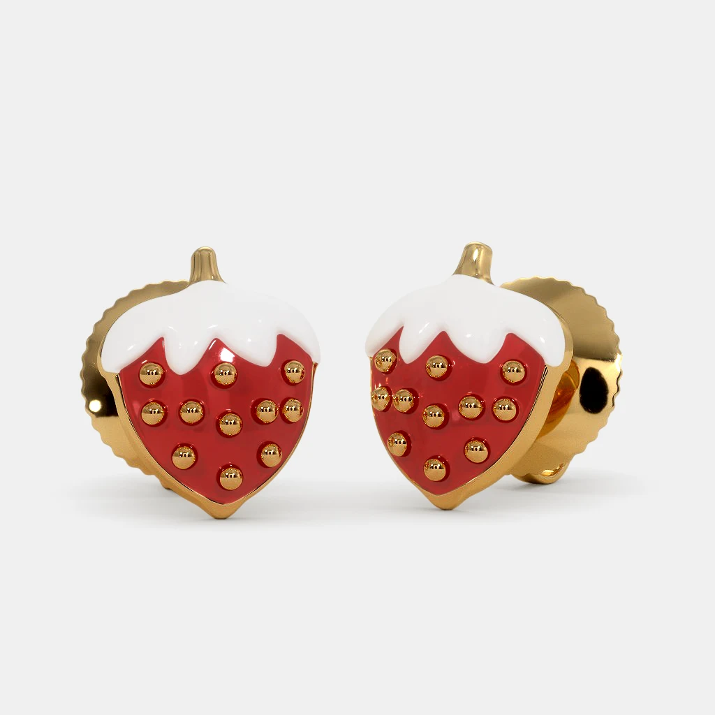 The Strawberry Love Earrings For Kids | BlueStone.com