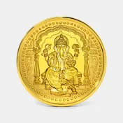 2 gram 24 KT Ganesh Gold Coin - thumb 1