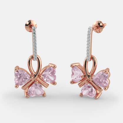 The Alonza Rose Quartz Earrings | BlueStone.com